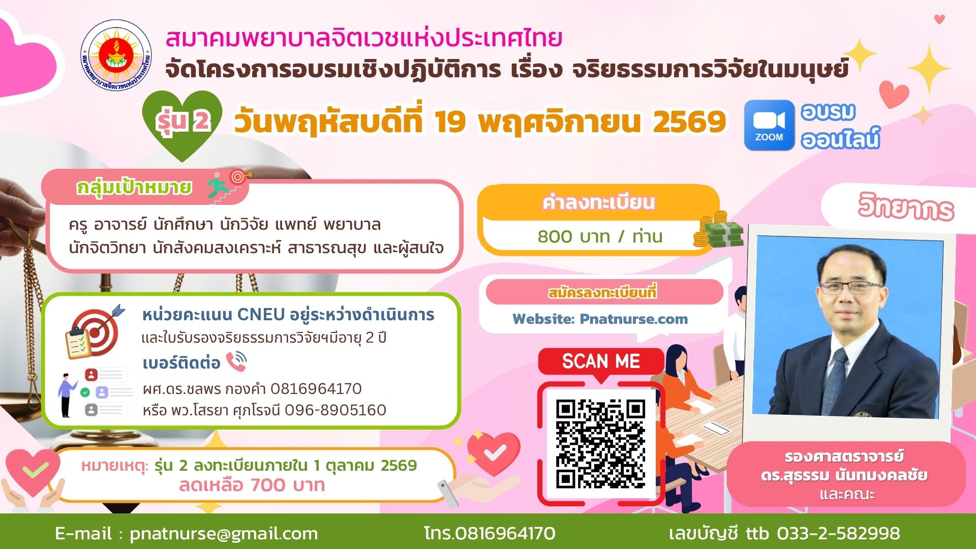 โครงการอบรมเชิงปฏิบัติการ เรื่อง จริยธรรมการวิจัยในมนุษย์ (รุ่น 2)